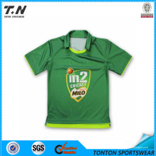 100% Polyester Cricket Uniforms Jersey avec motif